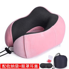 U Shaped Memory Foam Travel Neck Pillow Airplane Support Cushion