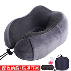 U Shaped Memory Foam Travel Neck Pillow Airplane Support Cushion