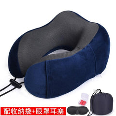 U Shaped Memory Foam Travel Neck Pillow Airplane Support Cushion