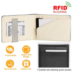 Unisex PU Leather RFID Blocking Wallet Slim Travel Organizer
