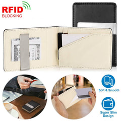 Unisex PU Leather RFID Blocking Wallet Slim Travel Organizer