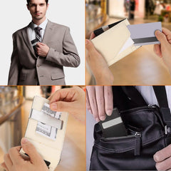 Unisex PU Leather RFID Blocking Wallet Slim Travel Organizer