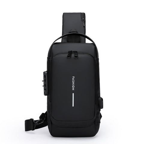 Waterproof Anti-Theft USB Crossbody Sling Chest Bag for Men