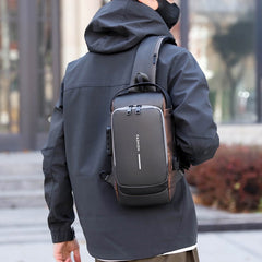 Waterproof Anti-Theft USB Crossbody Sling Chest Bag for Men