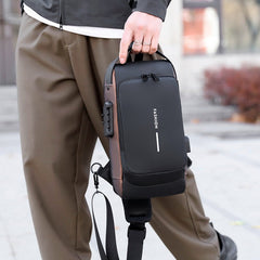 Waterproof Anti-Theft USB Crossbody Sling Chest Bag for Men