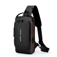 Waterproof Anti-Theft USB Crossbody Sling Chest Bag for Men