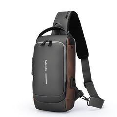 Waterproof Anti-Theft USB Crossbody Sling Chest Bag for Men