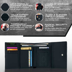 Women’s Leather Trifold Wallet Slim Travel Organizer