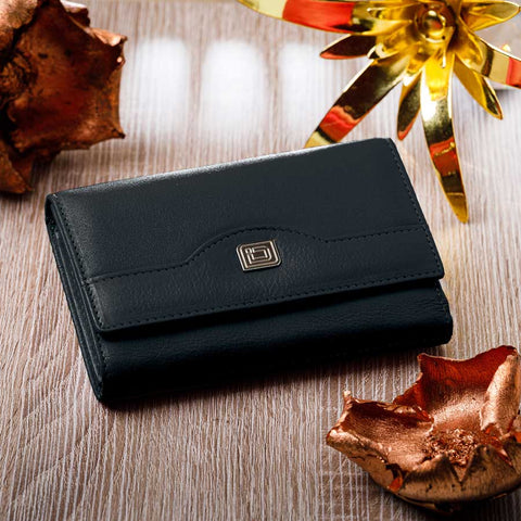 Women’s Leather Trifold Wallet Slim Travel Organizer